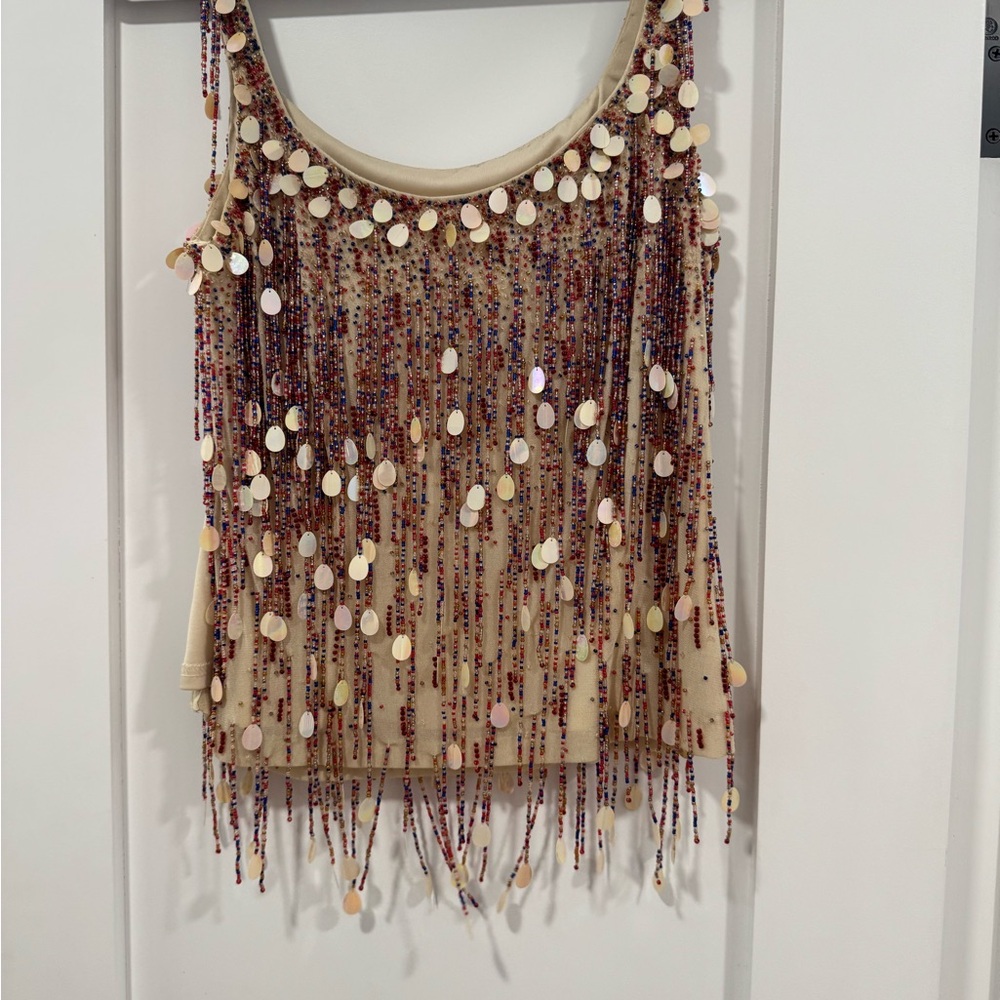 Vintage Beaded Fringe Tank Top - Picture 2 of 4